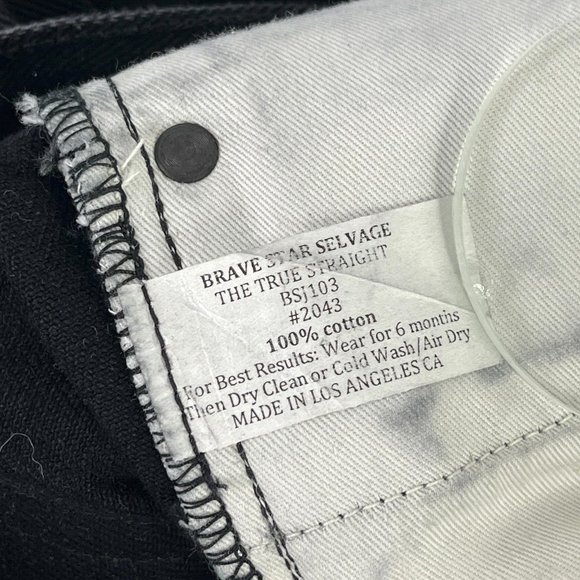 Brave Star Double Black 21.5 oz Heavyweight Selvage Denim Jeans 42 x 36 True Fit - Picture 14 of 15